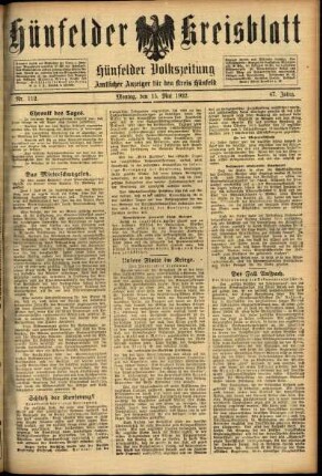 Ausgabe vom Montag, den 15. Mai 1922.