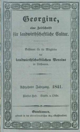 Achtzehnter Jahrgang, 1841. Fünftes Heft. Septbr. u. Oktbr.