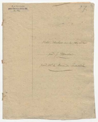 Notes détachées sur la polynésie par J. d'Urville, pour M. le Baron de Humboldt