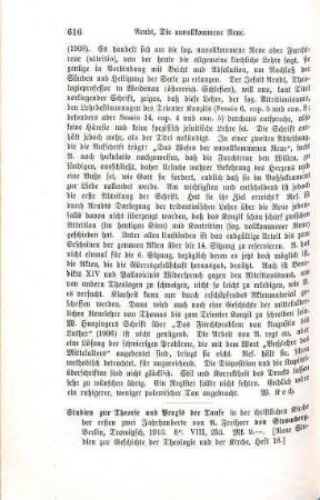 616-618 [Rezension] Stromberg, Adalbert von, Studien zur Theorie und Praxis der Taufe in der christlichen Kirche der ersten zwei Jahrhunderte