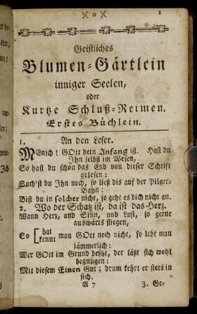 Erstes Büchlein.