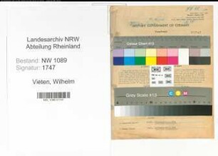 Entnazifizierung Wilhelm Vieten , geb. 09.11.1891 (Brandmeister)