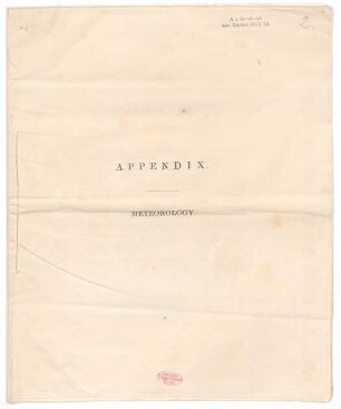 "Meteorological Observations of the Victory Discovery Ship, taken on the Ice, and registered hourly."