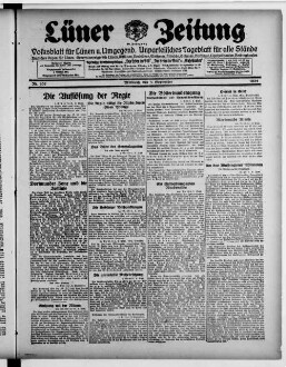 Lüner Zeitung : nationales Tageblatt für alle Stände : Mitteilungsblatt für amtliche Bekanntmachungen