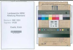 Entnazifizierung Erich Evertz , geb. 30.05.1901 (Stadt)