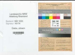 Entnazifizierung Johann Drebs , geb. 02.08.1898 (Polizeibeamter)