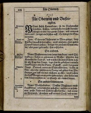 VIII. Für Oberwitz und Unsinnigkeit.