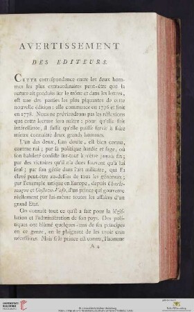 Avertissement des editeurs