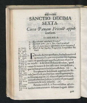 Sanctio Decima Sexta. Circa Paenam Frivole appelantium.