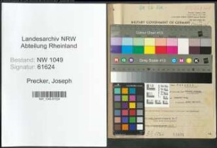Entnazifizierung Joseph Precker , geb. 29.07.1899 (Lehrer)