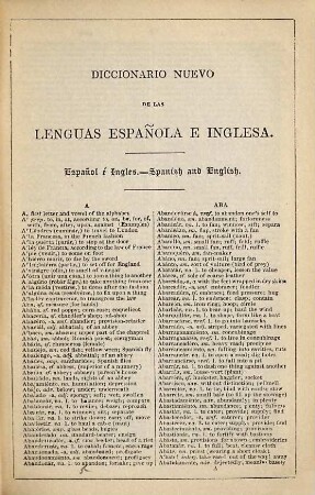 New Spanish and English dictionary