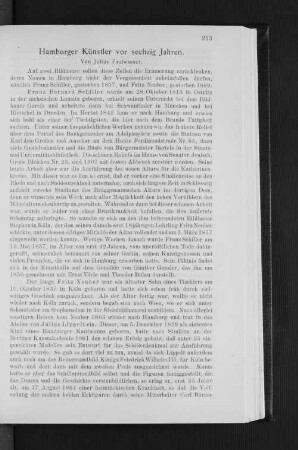 Hamburger Künstler vor sechzig Jahren.