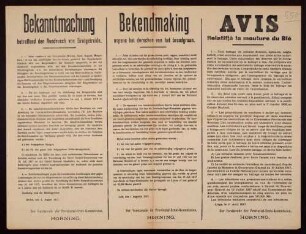 "Bekanntmachung betreffend den Ausdrusch von Brotgetreide."