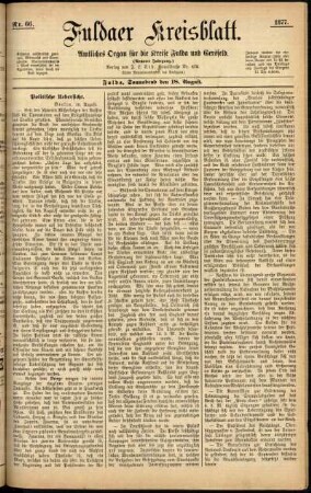 Ausgabe vom Samstag, den 18. August 1877.