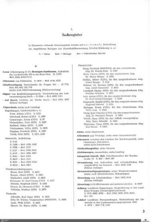 Sachregister 1964-1968