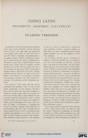 2: Codici latini posseduti, scoperti, illustrati da Guarino Veronese