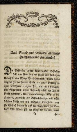 Nach Stand und Würden allerseits Hochzuehrende Anwesende!