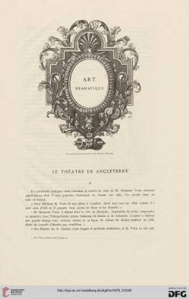 4: Art dramatique, [2] : Le théatre en Angleterrre