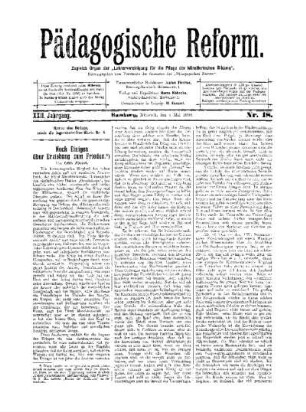 Noch Einiges über Erziehung zum Frieden : (Schluß folgt)