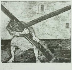 Aus dem Zyklus "Kreuzweg", 2. Station: Jesus nimmt das Kreuz auf seine Schultern