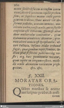 §. XXII. Moratae Orationes
