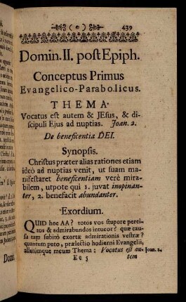 439-447, Conceptus Primus Evangelico-Parabolicus.