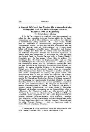 Das 40. Jahrbuch des Vereins für wissenschaftliche Pädagogik und die Verhandlungen darüber Pfingsten 1908 in Magdeburg