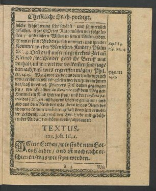 Textus ex 1. Joh. III. 2.