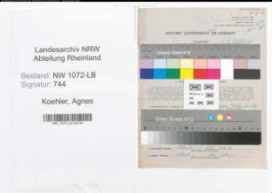 Entnazifizierung Agnes Koehler , geb. 12.03.1888 ()