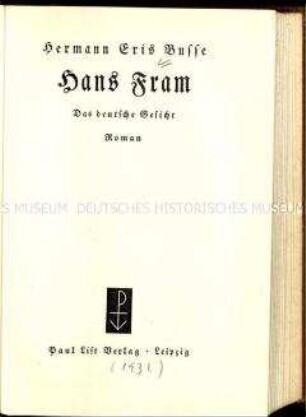 Roman von Hermann Eris Busse