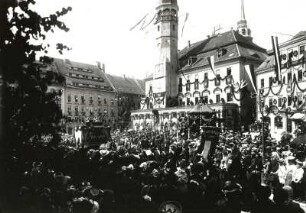 Bautzen. Huldigung für Friedrich August III., König von Sachsen, auf dem Hauptmarkt