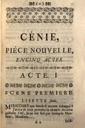 Cenie : pièce nouvelle en cinq actes
