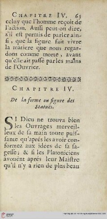 Chapitre IV: De la forme ou figure des statues