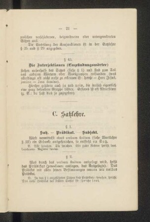 C. Satzlehre.