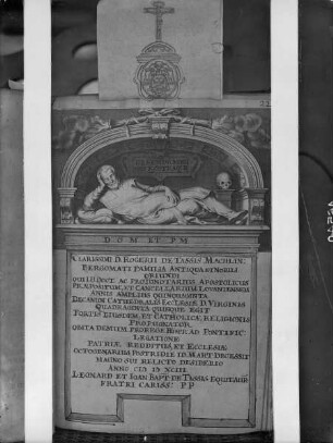 Stich nach dem Grabmal des Roger de Tassi aus dem Jahre 1593