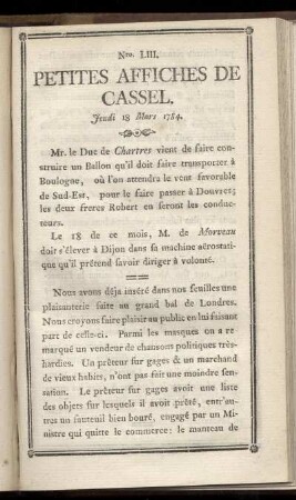 No LIII (Jeudi 18 Mars 1784)