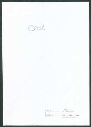 Odell, [& ], o.O. [an Wichert]