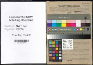 Entnazifizierung Rudolf Toepler , geb. 11.03.1899 (Baurat)