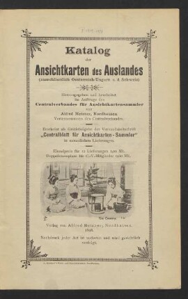 Katalog der Ansichtkarten des Auslandes (ausschliesslich Oesterreich-Ungarn u. d. Schweiz)