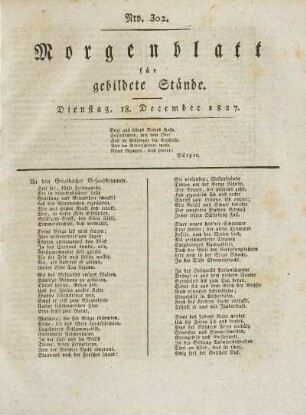 1827: Nro. 302 - Nro. 310 [falsch eingebunden]