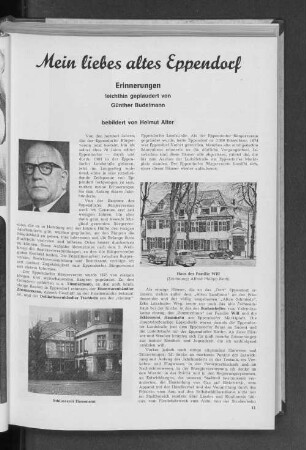 Mein liebes altes Eppendorf Erinnerungen leichthin geplaudert von Günther Budelmann bebilder von Helmut Aller