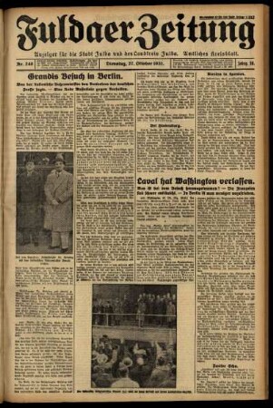 Ausgabe vom Dienstag, den 27. Oktober 1931.