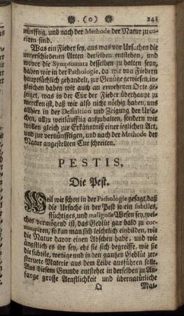 Pestis. Die Pest. - Febres Lentæ & Hecticæ. Zehrende und schwindsüchtige Fieber.