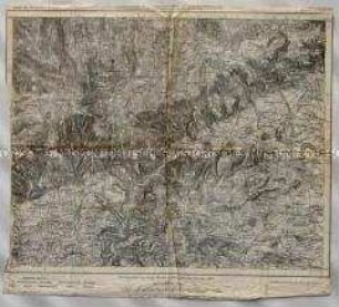 Topographische Karte der Gegend um Wiesenthal zwischen Joachimsthal, Weipert, Kaaden, Duppau und Lichtenstadt oberhalb des Duppauer Gebirges, heute Tschechische Republik