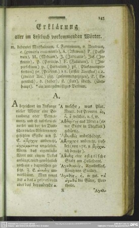 Erklärung aller im Lesebuch vorkommenden Wörter
