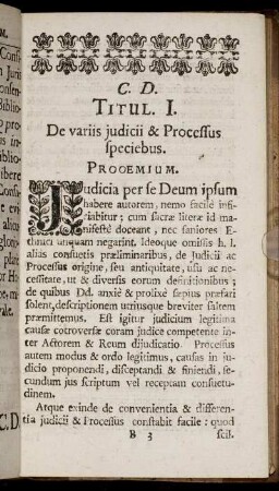 Titul. I. De variis judicii & Processus speciebus.