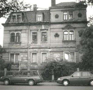 Dresden-Trachau, Platanenstraße 1/Ecke Reichenberger Straße. Um 1895. Straßenfront (Reichenberger Straße)