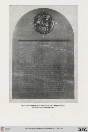 Eine studentische Ehrentafel: Architekt Prof. Hugo Eberhardt und Bildhauer Ernst Unger
