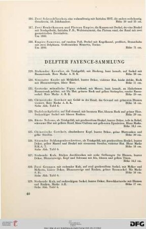 Delfter Fayence Sammlung (Nr. 519-663)
