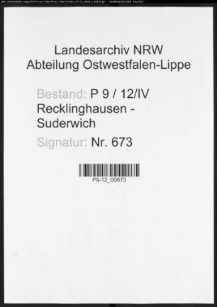 Sterberegister Standesamt IV Recklinghausen-Stadt